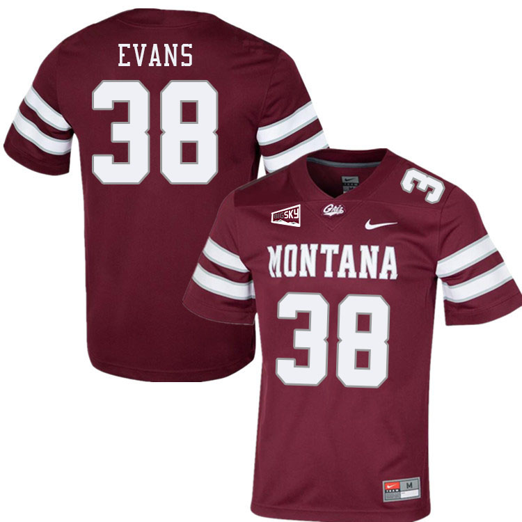 Montana Grizzlies #38 Marcus Evans College Football Jerseys Stitched Sale-Maroon